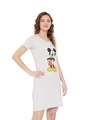 Shop Mickey Mouse  Round Neck Short Sleeves Graphic Print Sleep Shirts   Grey-Design