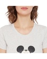 Shop Mickey Mouse  Round Neck Short Sleeves Graphic Print Sleep Shirts   Grey