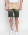 Shop Beige Cotton Regular Fit Shorts For Men's-Front