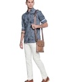 Shop Blue & Navy Cotton Full Sleeve Checkered Shirt For Men
