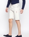 Shop Cream Regular Fit Denim Shorts For Men's-Full
