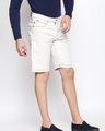 Shop Cream Regular Fit Denim Shorts For Men's-Design