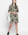 Shop Graphic Print Olive Dress For Women