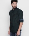 Shop Green Navy Cotton Fabric Full Sleeve Checkered Shirt For Men-Full