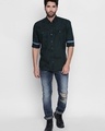 Shop Green Navy Cotton Fabric Full Sleeve Checkered Shirt For Men