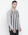 Shop Grey Vertical Striped Full Sleeve T Shirt-Full