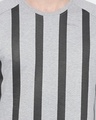 Shop Grey Vertical Striped Full Sleeve T Shirt