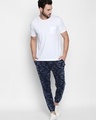 Shop Navy Camouflage Pattern Cotton Joggers For Men's