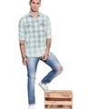 Shop Off White & Yellow Cotton Full Sleeve Checkered Shirt For Men-Design