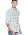Shop Off White & Yellow Cotton Full Sleeve Checkered Shirt For Men