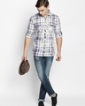 Shop Purple Cotton Fabric Full Sleeve Checkered Shirt For Men-Design