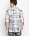 Shop Purple Cotton Fabric Full Sleeve Checkered Shirt For Men