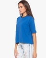 Shop Royal Blue Boxy Slogan T Shirt For Womens-Design