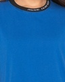 Shop Royal Blue Boxy Slogan T Shirt For Womens-Full