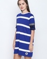 Shop Royal Blue Cotton Striped Half Sleeve Dress For Women-Design