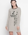 Shop Striped Beige Dress For Women-Front