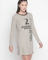 Shop Striped Beige Dress For Women-Full