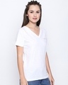 Shop White Cotton Blend Graphic Print Half Sleeve T Shirt For Women's-Design