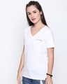 Shop White Cotton Blend Graphic Print Half Sleeve T Shirt For Women's-Full