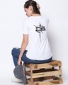 Shop White Cotton Blend Graphic Print Half Sleeve T Shirt For Women's