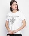 Shop White Cotton Graphic Print Half Sleeve T Shirt For Women's-Full