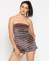 Shop Women's Multicolor striped Velvet Party Jumpsuit-Design