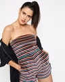 Shop Women's Multicolor striped Velvet Party Jumpsuit-Full