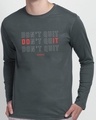 Shop Do It Red Full Sleeve T-Shirt Nimbus Grey-Front