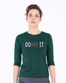 Shop Do It Round Neck 3/4th Sleeve T-Shirt-Front