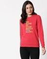 Shop Do More Of Fleece Sweatshirt Red Melange-Front