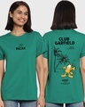 Shop Women's Green Do Nothing Club Graphic Printed Boyfriend T-shirt-Front