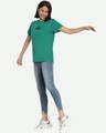 Shop Women's Green Do Nothing Club Graphic Printed Boyfriend T-shirt-Full