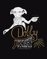 Shop Dobby Half Sleeve Printed T-Shirt Black (HPL) (Gold Print)