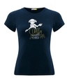 Shop Dobby Half Sleeve Printed T-Shirt Navy Blue (HPL) (Gold Print)-Front