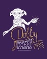 Shop Dobby Round Neck 3/4 Sleeve T-Shirt Parachute Purple (HPL) (Gold Print)-Full