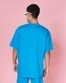 Shop Dodger Blue Oversized Heavyweight T-shirt-Full