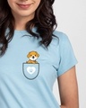 Shop Dog Paw Pocket Half Sleeve T-Shirt-Front
