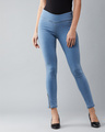 Shop Women's Blue Super Skinny Fit Jeggings-Front