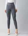 Shop Women's Grey Skinny Fit Jeggings-Front