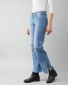 Shop Women Image Of A Girl Wide Leg Knee Ripped Jeans-Design
