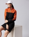 Shop Women's Black & Brown Walking Contradiction Colorblock Jumper Dress
