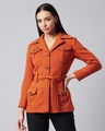Shop Women's Orange The Unforgiven Belted Jacket-Front