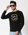 Shop Don't Care Mickey Fleece Sweatshirt (DL) Black-Front