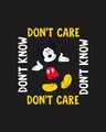 Shop Don't Care Mickey Full Sleeve T-Shirt (DL) Black-Full