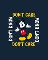 Shop Don't Care Mickey Full Sleeve T-Shirt (DL) Navy Blue
