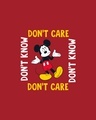Shop Don't Care Mickey Half Sleeve Printed T-Shirt (DL) Bold Red