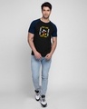 Shop Don't Care Mickey Half Sleeve Raglan T-Shirt (DL) Navy Blue-Black-Design