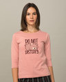 Shop Don't Disturb Round Neck 3/4th Sleeve T-Shirt-Front