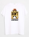 Shop Don't Look Back Walk Half Sleeve T-Shirt White-Front