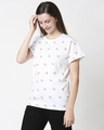 Shop Women's White Donald Duck AOP Boyfriend T-shirt-Design